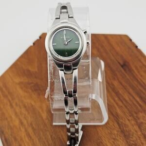 Fossil Women's BIG TIC Watch Dark Blue Dial Silver Link Band ES-9649 Classic